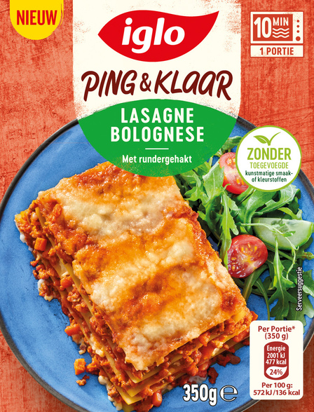 Iglo Ping en Klaar Lasagne