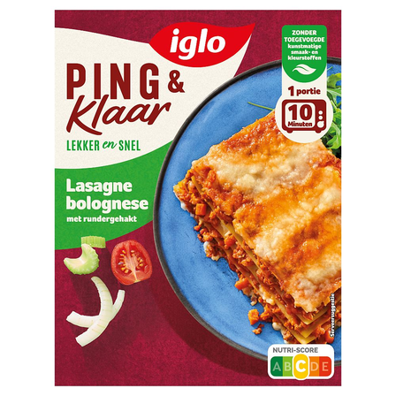 Iglo Ping en Klaar Lasagne