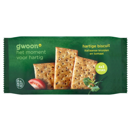 g'woon Hartige Biscuit Italiaanse Kruiden en Tomaat 12 Stuks 166 g