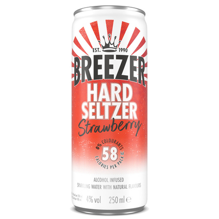 Breezer hard seltzer aardbei