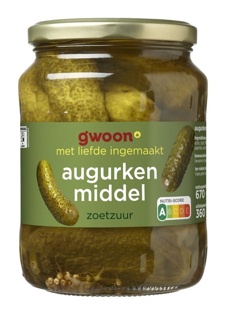 g'woon Zoetzure Augurken Middel 670 g