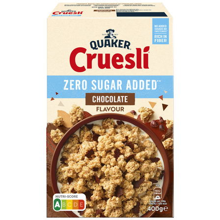 Quaker Cruesli Chocolade zonder toegevoegde suikers