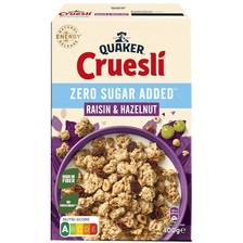 Quaker Cruesli Rozijn-Hazelnoot geen suiker toegevoegd