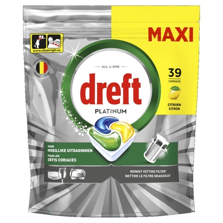Dreft Platinum Vaatwascapsules, Citroen