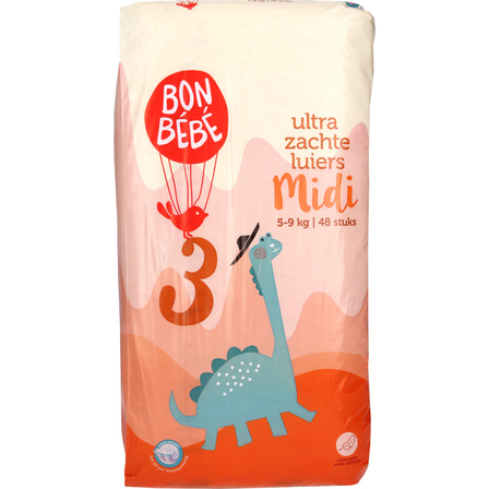 Bonbebe Ultra Zachte Luiers Midi 3 5-9 kg 48 Stuks
