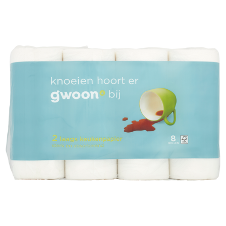 g'woon Keukenpapier 2 Laags 8 Rollen