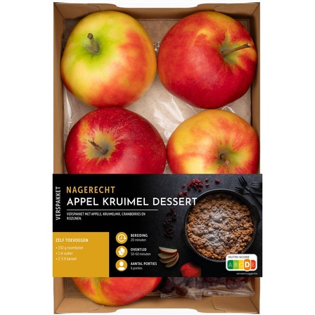 Verspakket appel kruimel dessert