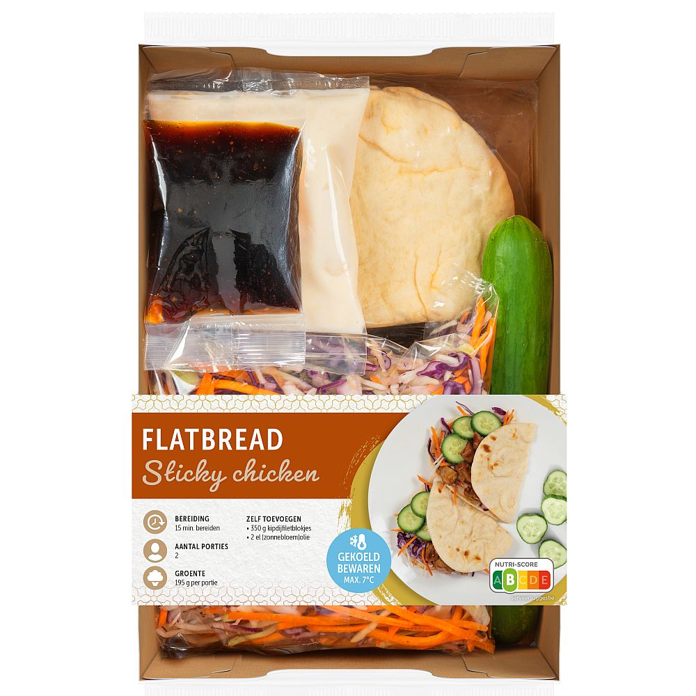 Verspakket flatbread sticky chicken
