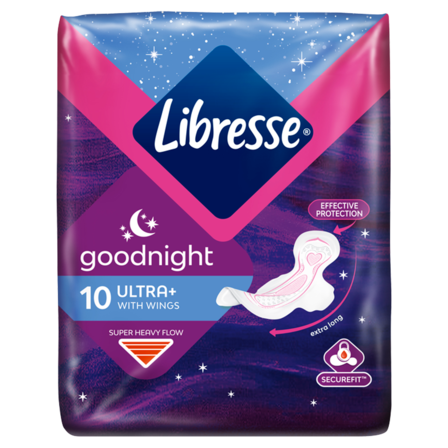 Libresse Ultra Thin Goodnight Wings Maandverband 10 Stuks