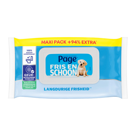 Page vochtig toiletpapier fresh