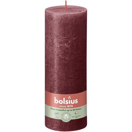 Bolsius rustieke kaars bordeaux 19cm