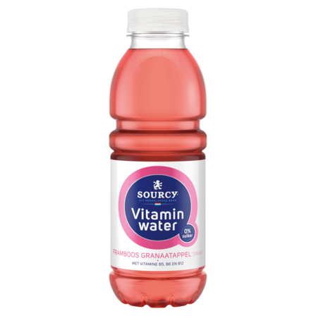 Sourcy Vitaminwater Framboos Granaatappel Smaak 0,5 Liter