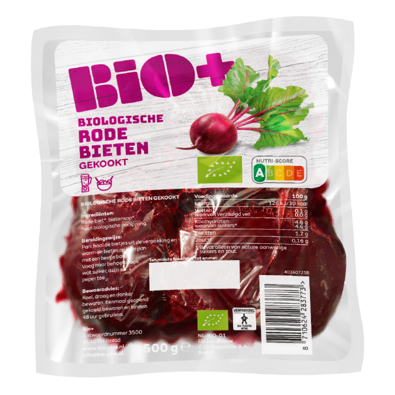 Bio+ Rode Bieten Gekookt