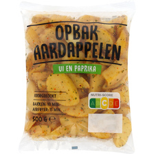 Opbakaardappelen ui en paprika