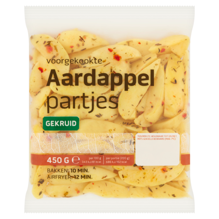  Voorgekookte Aardappel Partjes Gekruid 450 g