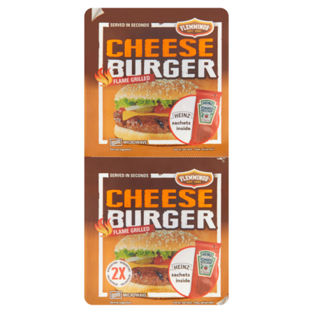 Flemmings Cheese Burger Flame Grilled Valuepack 2 Stuks 261 g