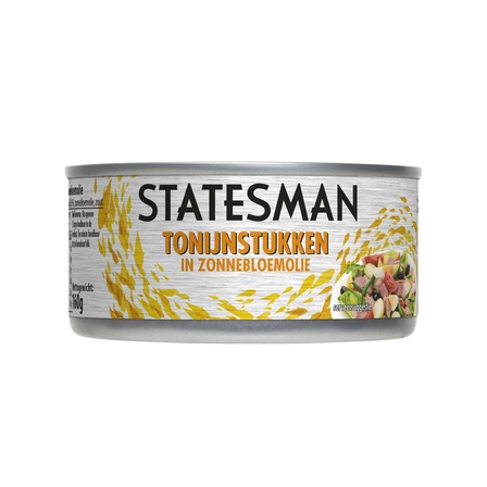 Statesman Tonijnstukken in Zonnebloemolie  blik 160 gram