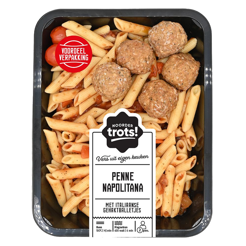 penne napolitano met Italiaanse balletjes