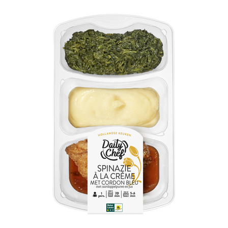 Daily Chef Spinazie à la Creme met Cordon Bleu