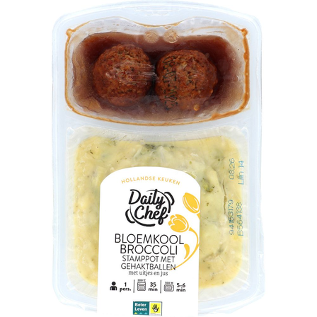 Daily Chef Bloemkool Broccoli Stamppot met Gehaktballen