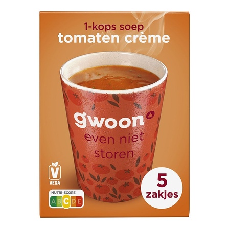 gwoon 1-kopssoep tomaat creme 5-pack