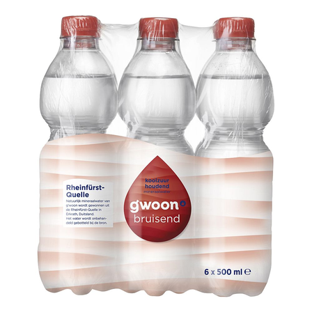 G'woon Bronwater Koolzuurhoudend, 6-pack