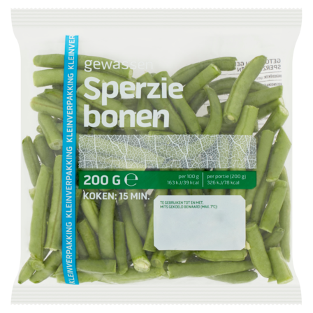 Gewassen Sperziebonen Kleinverpakking 200 g