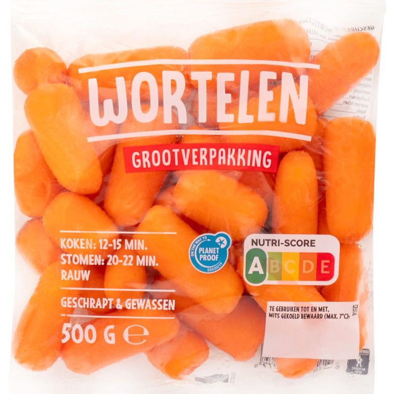 Gewassen Worteltjes Geschrapt Grootverpakking