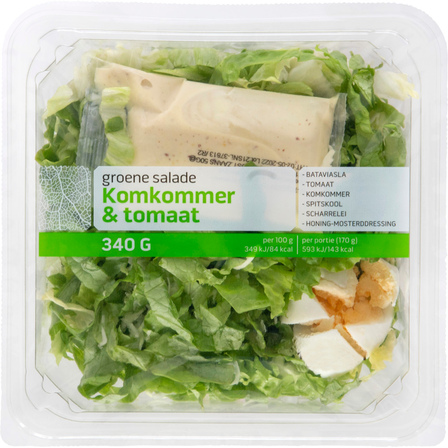 Groene Salade Komkommer & Tomaat 330 g