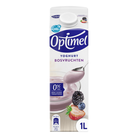 Optimel Magere yoghurt bosvruchten 0% vet 1 x 1 L