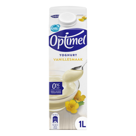 Optimel Magere yoghurt vanille 0% vet 1 x 1 L