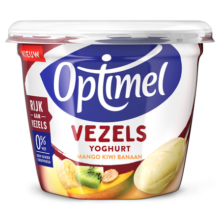 Optimel Yoghurt vezels 0% vet mango kiwi banaan