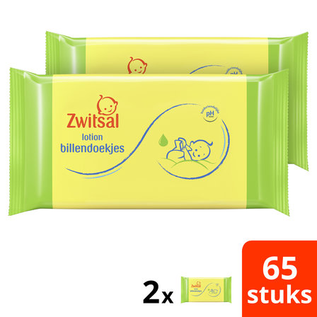 Zwitsal Billendoekjes Lotion 2 x 65 stuks