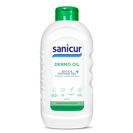 Sanicur Dermo Olie Bad en Douche Gel Dermo Verzachtend 1000 ml