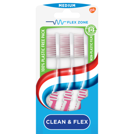 Aqua Fresh tandenborstel  clean & flex medium