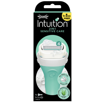 Wilkinson Sword Intuition Sensitive Care Aloe + Vit. E + Pro Vit. B5 + 1 Gratis Navulmesje