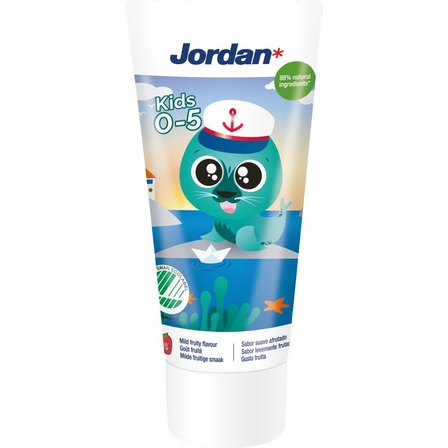 Jordan Tandpasta Milde Frambozensmaak 0-5 Jaar 50 ml