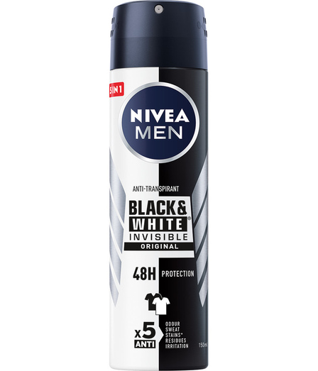 Nivea Men Black & White Invisible Original Anti-Transpirant 150 ml