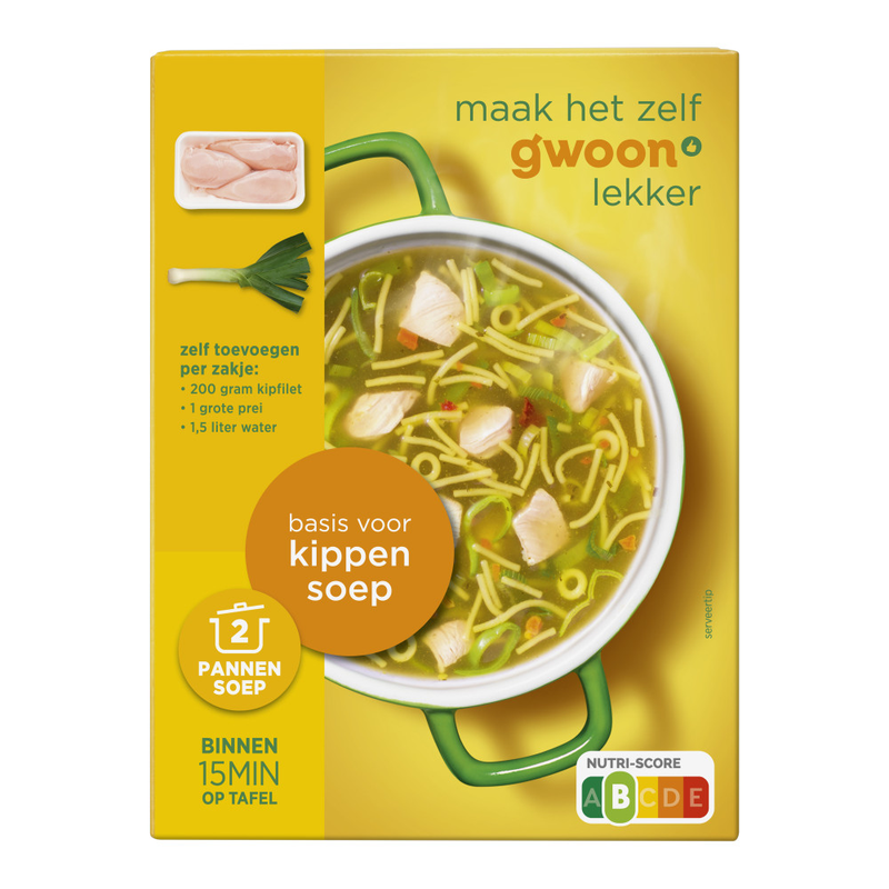 G'woon kippensoep 2 pak 133gr