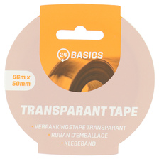 24Basics verpakkingstape transparant 66 meter