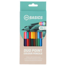 24basics Kleurpotloden duopoint 12st 24