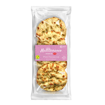 Boboli Mediterraneo Mini Focaccia Garlic & Mozzarella 4 x 70 g