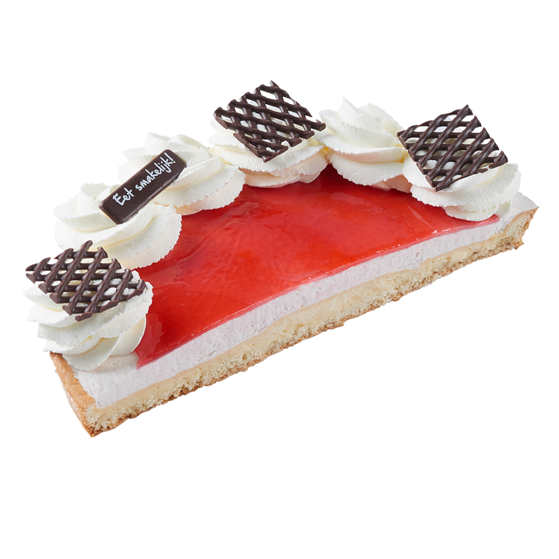 Aardbei bavaroise vlaai half