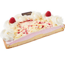 Framboos - witte chocolade vlaai half