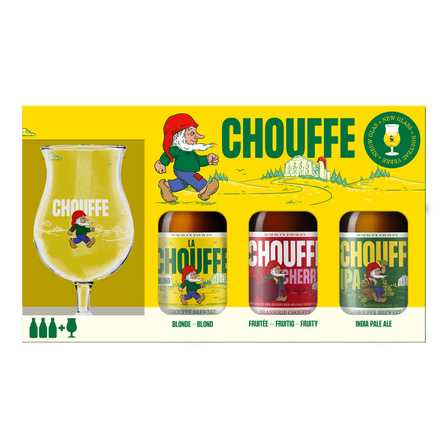 La Chouffe geschenkset 3x33 + glas