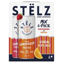 Stëlz hard lemonade strawberry and orange