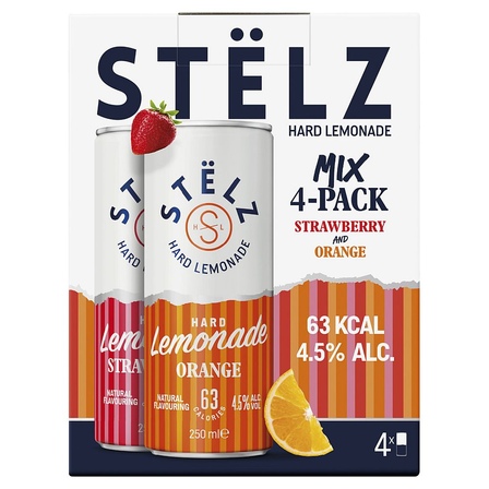 Stëlz hard lemonade strawberry and orange