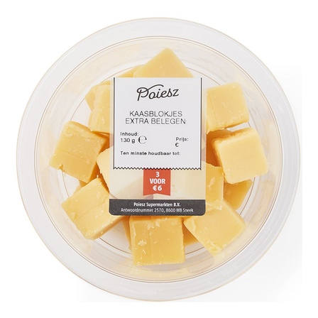 Noord-Hollandse kaasblokjes 48+ extra belegen