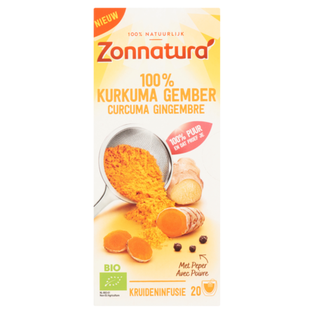 Zonnatura 100% Kurkuma Gember Kruideninfusie 20 Zakjes