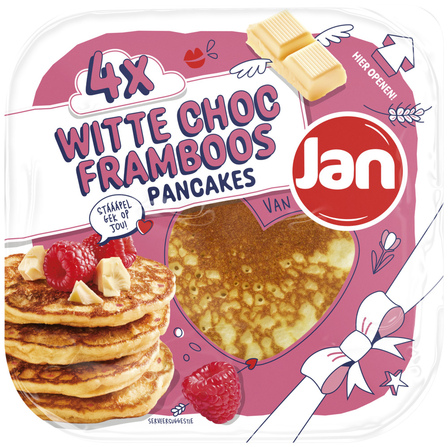 Jan Pancakes witte chocolade-framboos